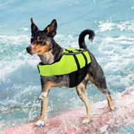 🐶 green inflatable adjustable dog life jacket - small dog life vest for swimming, surfing, boating - petleso m логотип