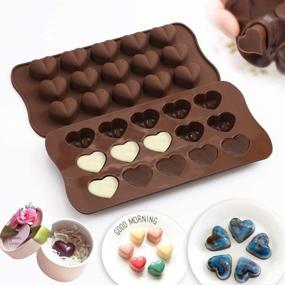img 2 attached to 🍫 homEdge 15-Cavity Dimpled Heart Shape Chocolate Mold, Silicone Valentine Heart Chocolate Gummy and Candy Mold