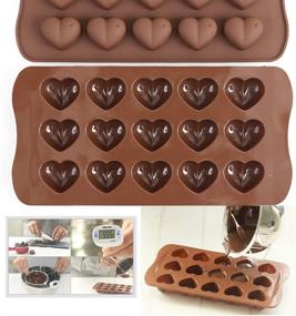 img 1 attached to 🍫 homEdge 15-Cavity Dimpled Heart Shape Chocolate Mold, Silicone Valentine Heart Chocolate Gummy and Candy Mold