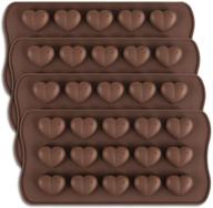 🍫 homedge 15-cavity dimpled heart shape chocolate mold, silicone valentine heart chocolate gummy and candy mold logo