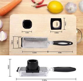 img 2 attached to 🔪 Multi-Purpose Ginger Grater Tool: Cheese Grater, Lemon Zester with Catcher, Stainless Steel Mini Grater with Container, Nutmeg Grinder - Perfect Kitchen Tools for Garlic, Chocolate, Vegetables & Fruits