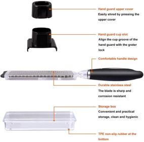 img 3 attached to 🔪 Multi-Purpose Ginger Grater Tool: Cheese Grater, Lemon Zester with Catcher, Stainless Steel Mini Grater with Container, Nutmeg Grinder - Perfect Kitchen Tools for Garlic, Chocolate, Vegetables & Fruits