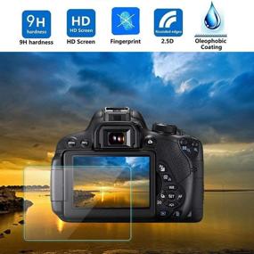 img 2 attached to 📷 KIMILAR 9H Tempered Glass Screen Protector [3-Pack] for Canon EOS Rebel T7 T6 T5 1300D 1200D: Waterproof Clear Touch and Compatibility at Its Best