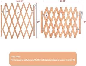 img 3 attached to 🐶 Hoomall Retractable Pet Gate: Expandable Dog Fence for Doorways - Portable, Wooden Screen Door & Accordion Gates - Pet Safety for Patio, Garden, Lawn