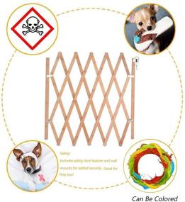 img 1 attached to 🐶 Hoomall Retractable Pet Gate: Expandable Dog Fence for Doorways - Portable, Wooden Screen Door & Accordion Gates - Pet Safety for Patio, Garden, Lawn