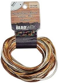 img 1 attached to 🧵 Beadsmith Satin Rattail Braiding Cord 2mm Warm Neutrals Mix - 4 Colors, Each 3 Yards Long