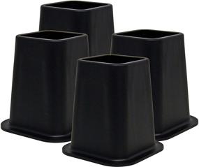 img 4 attached to Enhance Under Bed Storage with Kings Brand Furniture - Heavy Duty 6-inch Bed Risers, Set of 4