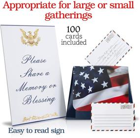 img 2 attached to American Flag Note Card Box with Set of Cards - Share a Memory Card for Celebration of Life, Unique Funeral Gift Memorial Decorations - Ideal for Military Retirement, Honoring USA Veterans