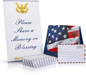 img 4 attached to American Flag Note Card Box with Set of Cards - Share a Memory Card for Celebration of Life, Unique Funeral Gift Memorial Decorations - Ideal for Military Retirement, Honoring USA Veterans
