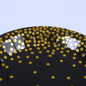 img 2 attached to 🎉 Aneco 60-Piece Black Bronzing Disposable Paper Plates | Elegant Gold Foil Polka Dot Plates for Party, Graduation, Wedding, Anniversary & Birthday