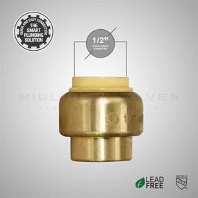 img 1 attached to 🔌 Supply Giant VQTF12-5 Plug End Cap Pipe Fitting: Push to Connect Pex Copper, CPVC, 1/2 Inch, Brass - Pack of 5