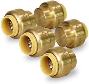 img 3 attached to 🔌 Supply Giant VQTF12-5 Plug End Cap Pipe Fitting: Push to Connect Pex Copper, CPVC, 1/2 Inch, Brass - Pack of 5