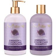shea moisture purple rice water strength & color care shampoo and conditioner set - 13.5oz shampoo, 12.5oz conditioner logo