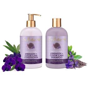 img 1 attached to Shea Moisture Purple Rice Water Strength & Color Care Shampoo and Conditioner Set - 13.5oz Shampoo, 12.5oz Conditioner
