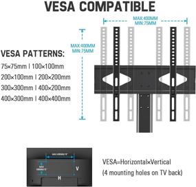 img 3 attached to Регулируемая настольная подставка для телевизора с креплением – универсальная основа для плоских телевизоров 📺 от 37 до 55 дюймов, выдерживает до 88 фунтов, настраиваемая высота с стеклянной основой, максимальный VESA 400x400 мм.