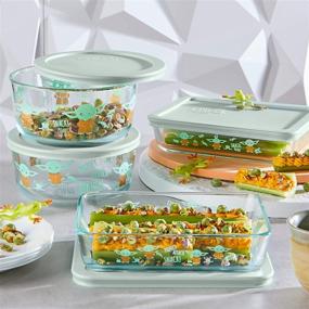 img 3 attached to 🌟 Disney Star Wars The Child Pyrex Glass Set: 8-Piece Food Storage Collection