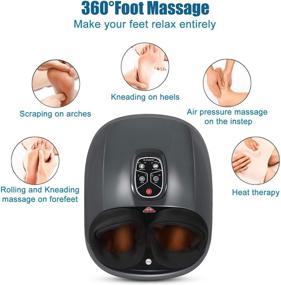 img 2 attached to 👣 QUINEAR Shiatsu Foot Massager: Heat Compression & Deep Kneading for Circulation & Pain Relief - 6 Intensities, 2 Speeds, 2 Heating levels