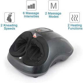 img 3 attached to 👣 QUINEAR Shiatsu Foot Massager: Heat Compression & Deep Kneading for Circulation & Pain Relief - 6 Intensities, 2 Speeds, 2 Heating levels