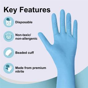 img 3 attached to 🧤 Nitrile Gloves - Disposable, Latex-Free, Powder-Free, Textured, Safe for Work