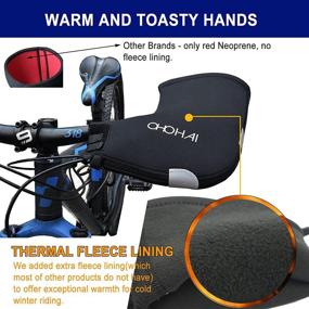 img 3 attached to 🚲 OHOHAI Bike Handlebar Mitts: Ultimate Neoprene Mountain Bike Mittens for Winter Cycling - 8-Stitching Seam & Fleece Liner Included