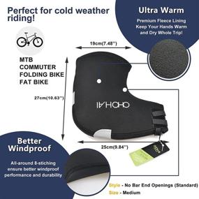 img 1 attached to 🚲 OHOHAI Bike Handlebar Mitts: Ultimate Neoprene Mountain Bike Mittens for Winter Cycling - 8-Stitching Seam & Fleece Liner Included