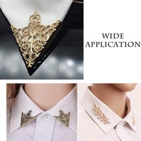 img 1 attached to 📌 PH PandaHall 8pcs Triangle/Leaf Shape Alloy Brooches with Hollow Pattern, Unisex Shirt Collar Brooch Set in 4 Colors: Antique Bronze, Golden, Silver, Rose Gold