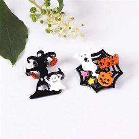 img 2 attached to 🎃 10pcs Adorable Enamel Halloween Cartoon Brooch Pins Set by MJartoria: Ghost, Bat, Pumpkin Designs for Backpacks, Clothing, Bags, Jackets