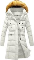 🧥 warm winter down puffer coat for women with mid length, pocket, and detachable fur hood by szory logo