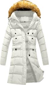 img 4 attached to 🧥 Warm Winter Down Puffer Coat for Women with Mid Length, Pocket, and Detachable Fur Hood by Szory