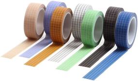 img 3 attached to 🎨 Colorful Grid Washi Tape Set - 7 Rolls, 10M Length - Ideal for DIY Scrapbooking, Crafts, Bullet Journaling & more!