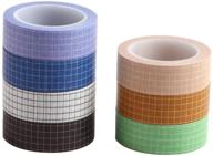 🎨 colorful grid washi tape set - 7 rolls, 10m length - ideal for diy scrapbooking, crafts, bullet journaling & more! logo