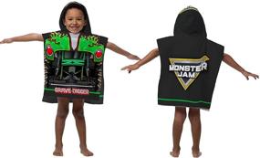img 2 attached to Monster Jam Grave Digger Kids Hooded Poncho Towel - Super Soft & Absorbent, Ideal for Bath, Pool, and Beach, Official Monster Jam Product
