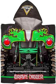 img 3 attached to Monster Jam Grave Digger Kids Hooded Poncho Towel - Super Soft & Absorbent, Ideal for Bath, Pool, and Beach, Official Monster Jam Product