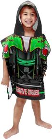 img 4 attached to Monster Jam Grave Digger Kids Hooded Poncho Towel - Super Soft & Absorbent, Ideal for Bath, Pool, and Beach, Official Monster Jam Product