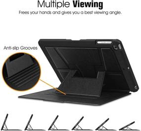 img 1 attached to 📱 Fintie Magnetic Stand Case for iPad 6th / 5th Generation - Multiple Secure Angles, Rugged Black Cover with Shockproof Protection, iPad 9.7 2018 2017 / iPad Air 2 / iPad Air Compatible, Auto Wake/Sleep