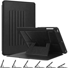 img 4 attached to 📱 Fintie Magnetic Stand Case for iPad 6th / 5th Generation - Multiple Secure Angles, Rugged Black Cover with Shockproof Protection, iPad 9.7 2018 2017 / iPad Air 2 / iPad Air Compatible, Auto Wake/Sleep