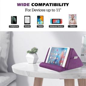 img 3 attached to 🍇 MoKo Tablet Pillow Stand - Pillow Holder for iPad Tablet (up to 11") - Pillow Lap Stand for eReaders - Fits iPad 9 (10.2"), iPad Mini 6 (8.3"), iPad Pro 11/10.5/9.7, Air 4 Mini 5, Galaxy Tab S6/S7 - Grape Purple