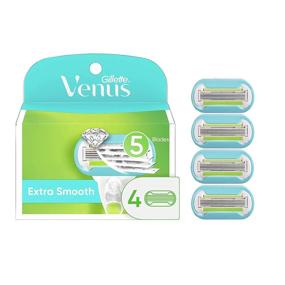 img 4 attached to 🪒 Запасные лезвия для женского бритвы Gillette Venus Extra Smooth, упаковка из 4 штук, разработаны для точного и шелковистого бритья