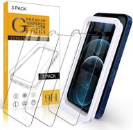 📱 arae screen protector for iphone 12 pro max - hd tempered glass, anti-scratch, 6.7 inch, 3 pack - compatible with most cases! logo