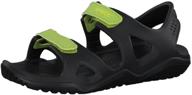 crocs swiftwater river sandal sandal: детский унисекс, черный/зеленый (тон напряжения), размер 10 m - удобный и стильный выбор для маленьких ножек логотип