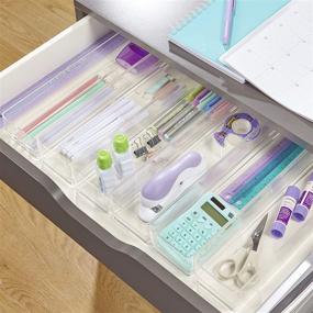 img 1 attached to STORi Clear Plastic Drawer Organizers 12x3x2 - Set of 6: Perfect Storage Solution for Any Space