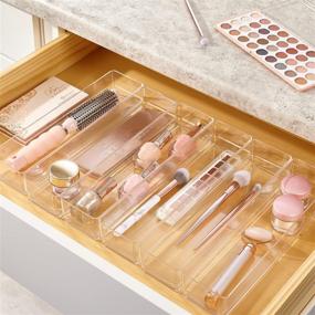 img 2 attached to STORi Clear Plastic Drawer Organizers 12x3x2 - Set of 6: Perfect Storage Solution for Any Space