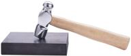 🔨 benecreat 6" long iron jewelry making hammer with wood handle and black rubber bench block - perfect for precise jewelry making and metal smiting logo