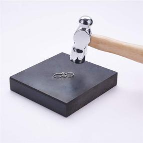 img 1 attached to 🔨 BENECREAT 6" Long Iron Jewelry Making Hammer with Wood Handle and Black Rubber Bench Block - Perfect for Precise Jewelry Making and Metal Smiting