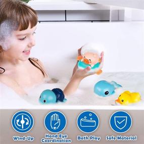 img 2 attached to 🛀 Wind-Up Bathtub Toy Set - Niwoed Bath Toys for Boys and Girls, Ages 1-5 - Toddler Water Toys for Bath Time and Swimming Pool - Ideal Gift for Kids 4-8 - 4 Pcs Set