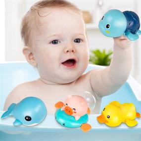 img 3 attached to 🛀 Wind-Up Bathtub Toy Set - Niwoed Bath Toys for Boys and Girls, Ages 1-5 - Toddler Water Toys for Bath Time and Swimming Pool - Ideal Gift for Kids 4-8 - 4 Pcs Set
