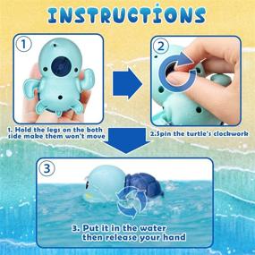 img 1 attached to 🛀 Wind-Up Bathtub Toy Set - Niwoed Bath Toys for Boys and Girls, Ages 1-5 - Toddler Water Toys for Bath Time and Swimming Pool - Ideal Gift for Kids 4-8 - 4 Pcs Set