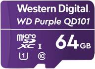 высокопроизводительная карта памяти western digital sc qd101 microsd емкостью 64 гб для камеры видеонаблюдения wd purple - wdd064g1p0c логотип