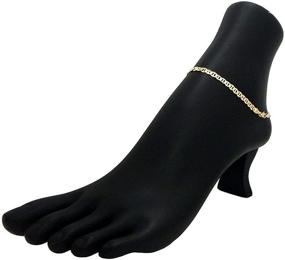 img 2 attached to 💎 GM Jewelry 18K Flat Mariner Anklet: Elegant Solid Gold Plated Beauty