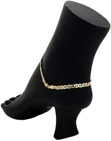 img 1 attached to 💎 GM Jewelry 18K Flat Mariner Anklet: Elegant Solid Gold Plated Beauty